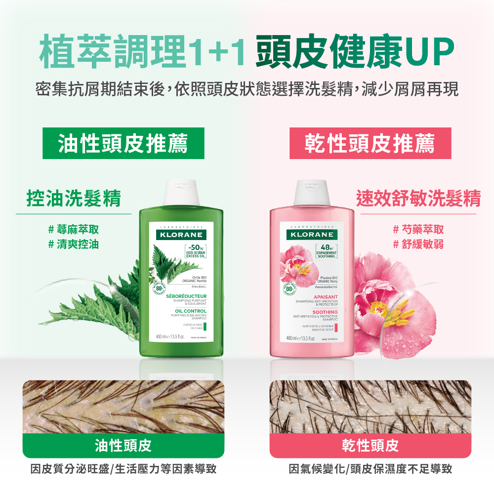 KLORANE蔻蘿蘭 極淨抗屑洗髮精 400ml